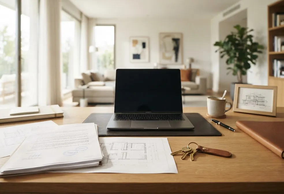 Documentación y llaves de una vivienda sobre una mesa